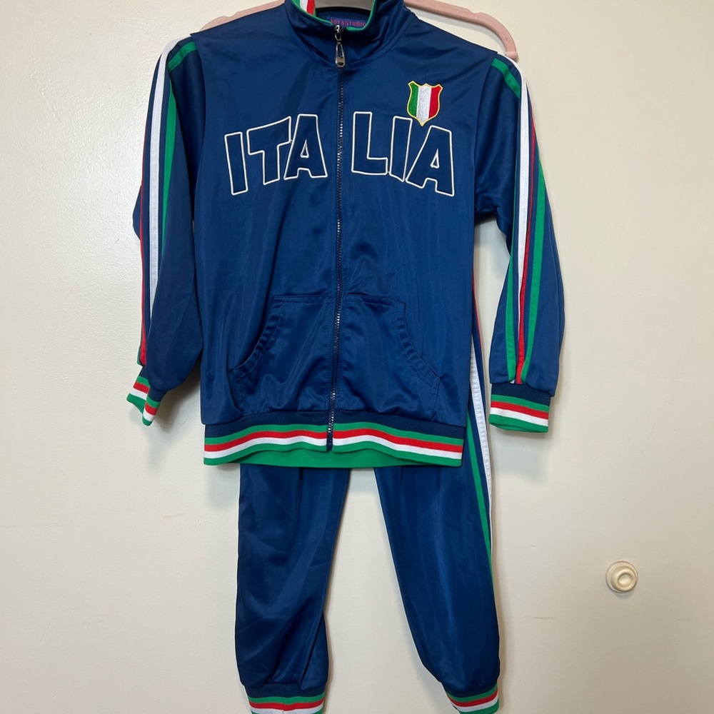 Italia Kids Matching Track Suit -Blue. Size 12.